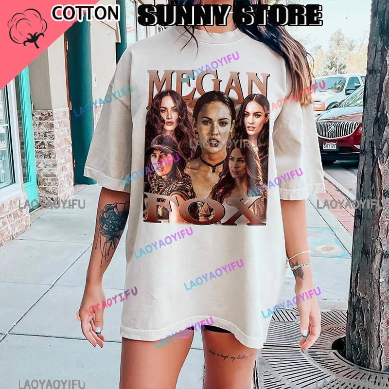 Camiseta Retro con patrón de moda de los 90, camiseta de Megan Fox