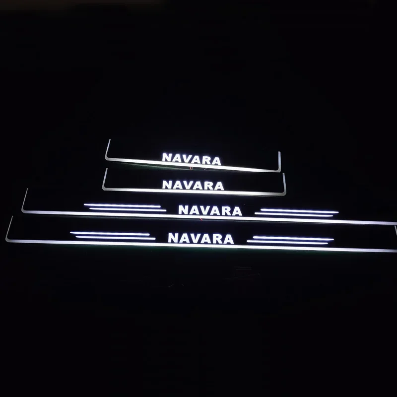 

LED Car pedal light Sill Pathway welcome scuff Light For Nissan Navara 2015 2016 2017 2018 Door moving pedal lights