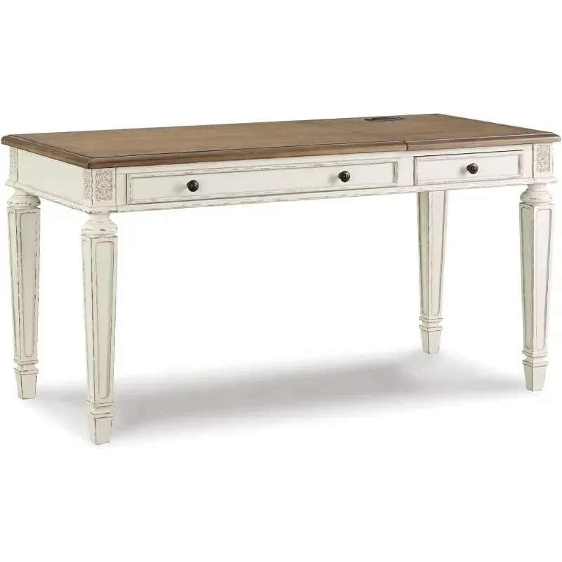 Signature Design By Ashley Realyn French Country Home Office Lift Top Desk with USB Charging Handsomely Crafted