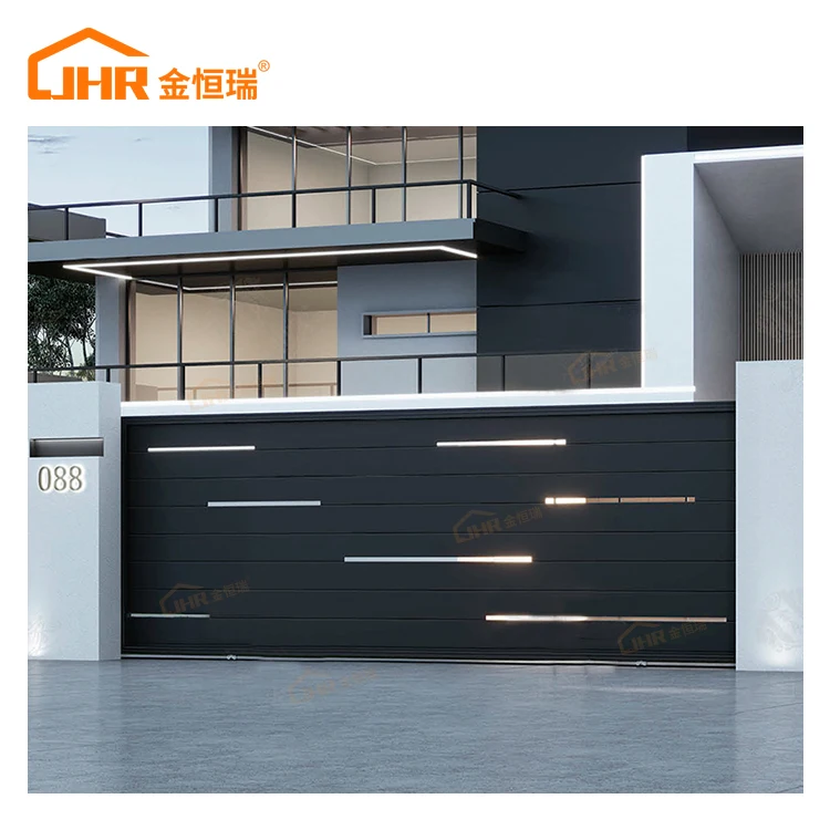 Factory Directly European Style Modern House Fences Gates Security Front Driveway Sliding Front Gate and Trellis