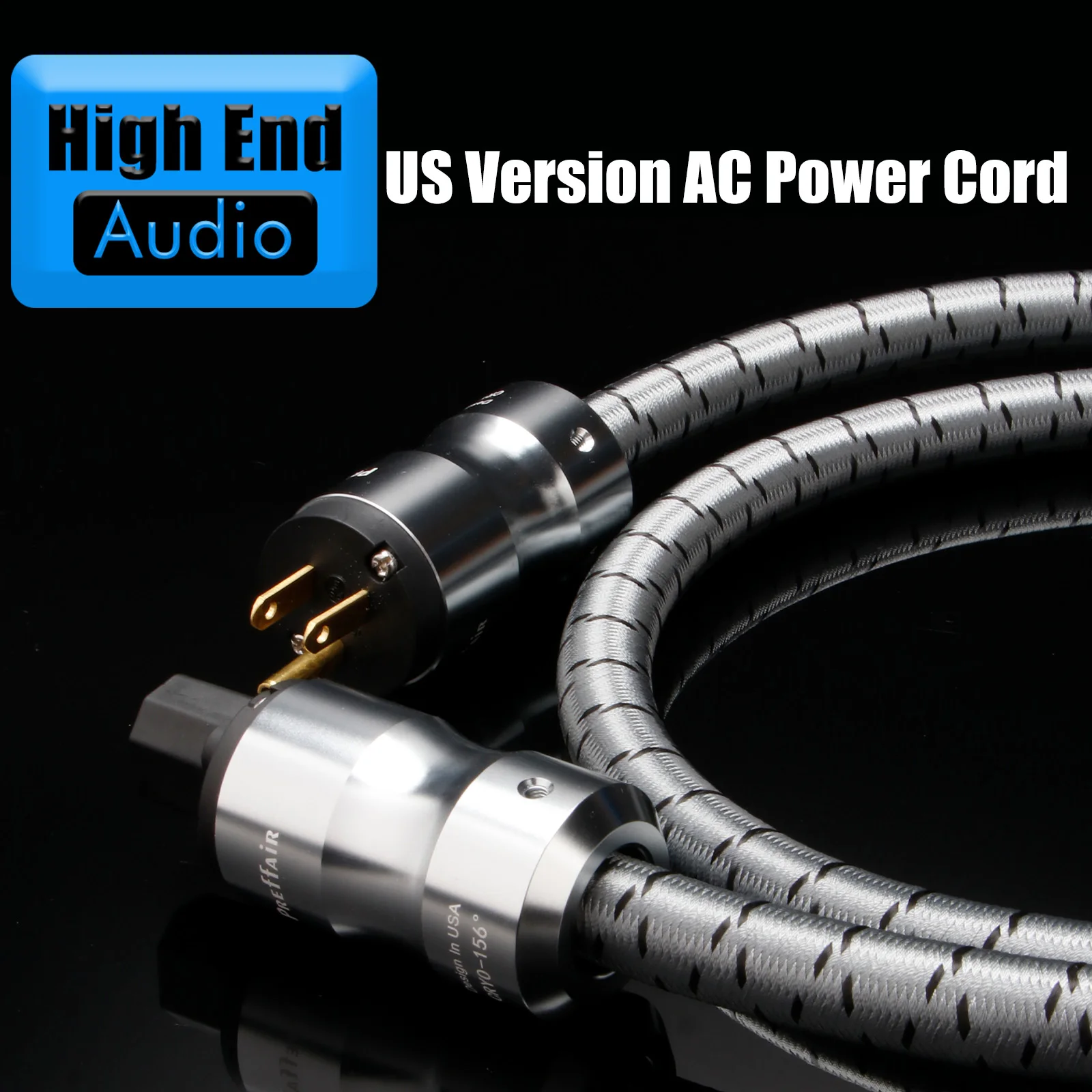 Preffair 12AWG PCOCC Copper AU/EU/US/UK Version AC Power Cables with Gold Plated Power Plug