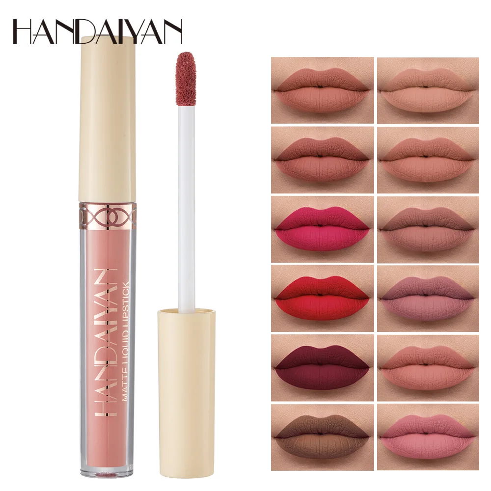 HOT SALE 12 Colors Matte Lipstick Waterproof Long Lasting Sexy Red Lip Matte Liquid Lipstick Lip Gloss Beauty Cosmetics Makeup