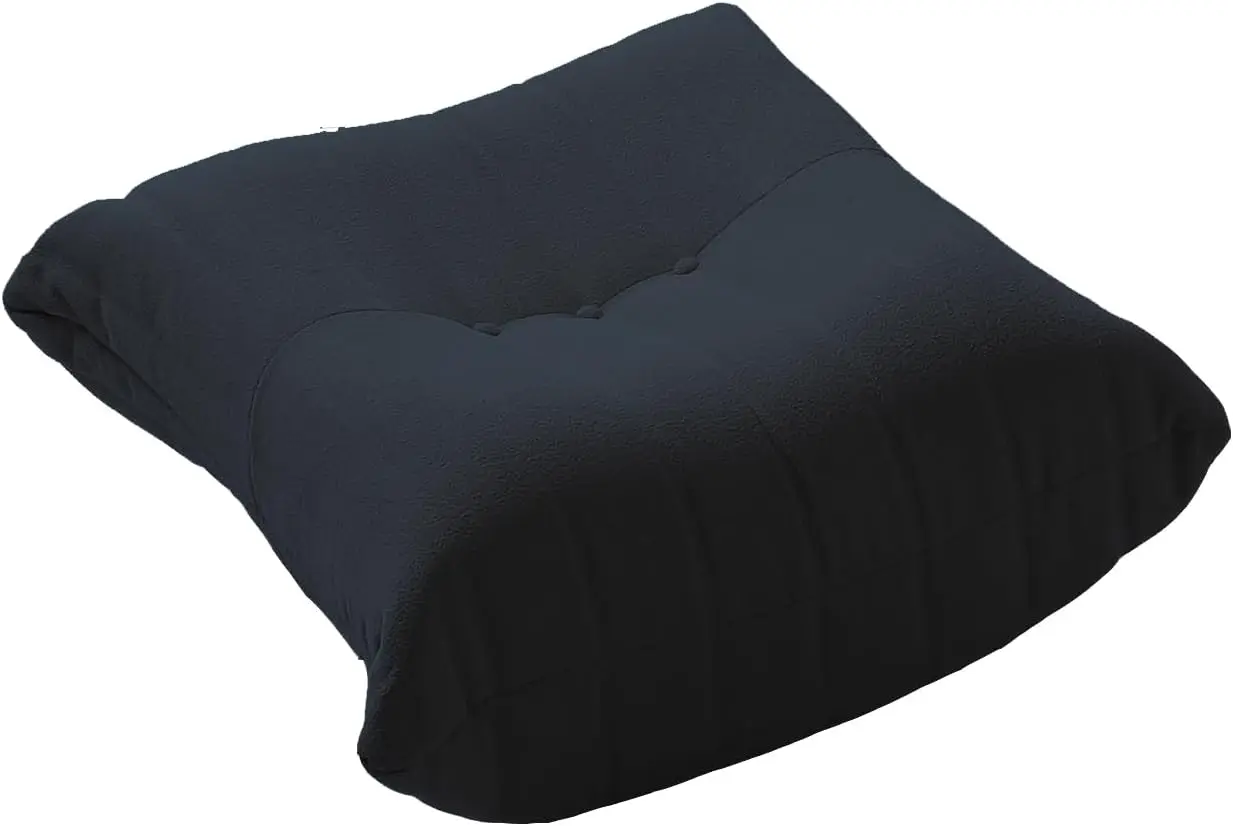 Fireside Chair, Lazy Floor Sofa Couch, Corner Bean Bag Chair, Tatami Sofa, Corner Chair Sofa (Ottoman, Black)