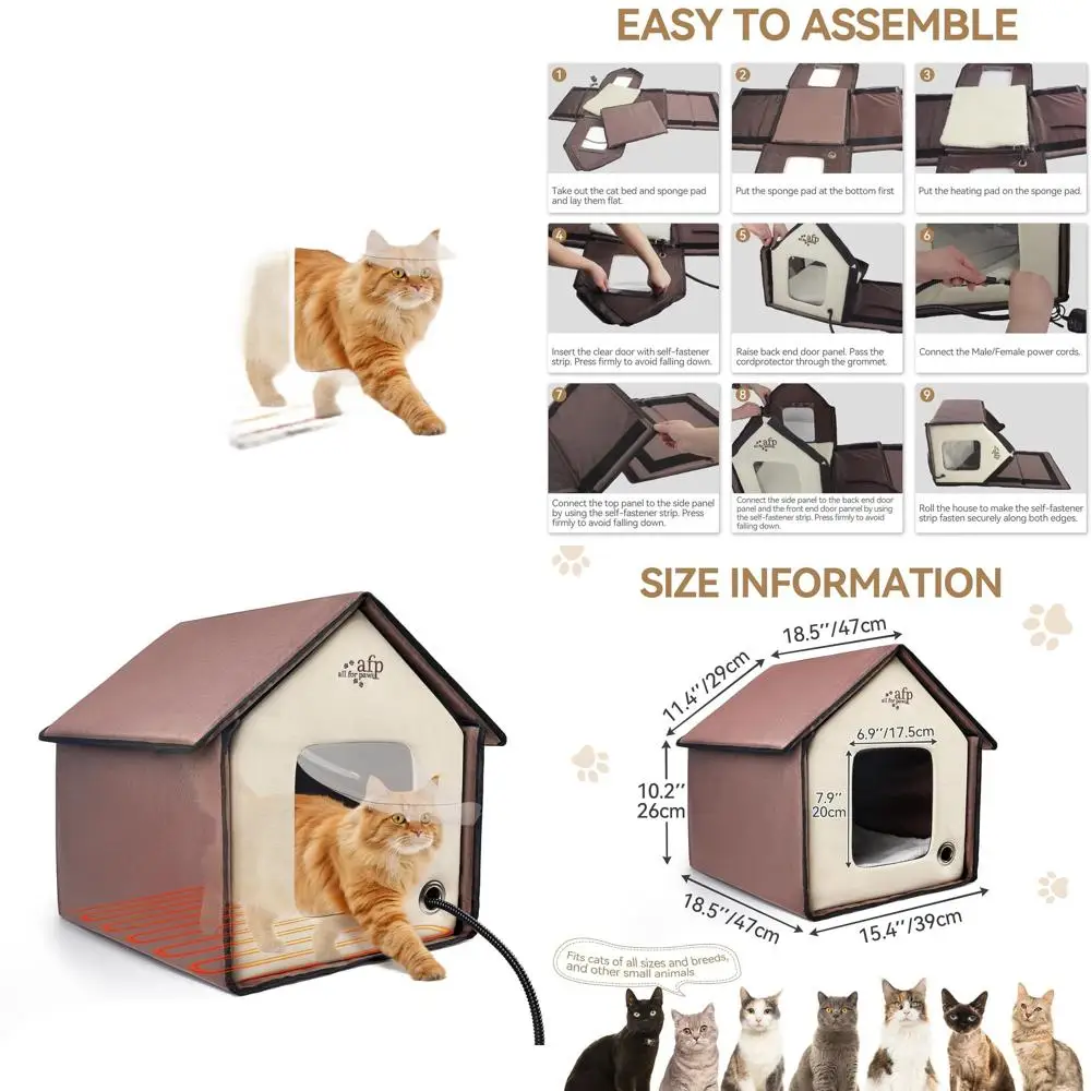 

Warm Kitty Abode: Indoor/Outdoor Heated Cat Shelter for Winter, Ideal for Feral Cats & Thermo Kitty Comfort