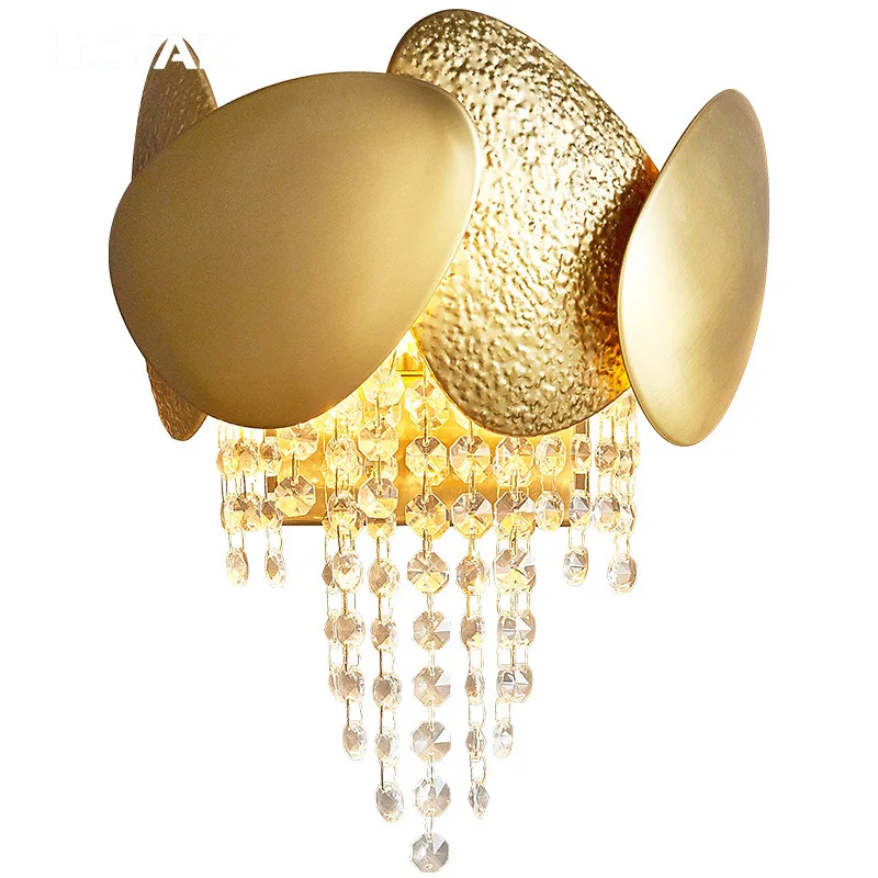 

Postmodern, crystal, wall lamp, light luxury, living room, bedroom, bedside, background, TV wall