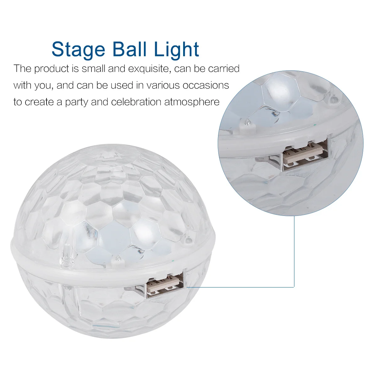 

1Pcs USB Mini Disco Ball Light Portable Dj Lighting Stage Light Party Decor LED Disco Lights Dj Lighting USB Powered Lights