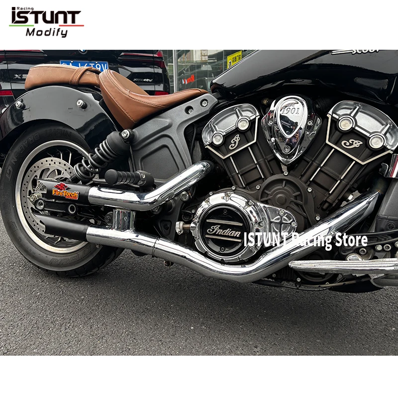 Motorcycle Exhaust System Mufflers Exhaust Link Pipe Slip On For Indian Scout Sixty Twenty Bobber Rogue Twenty Icon 2015 - 2024 view 6