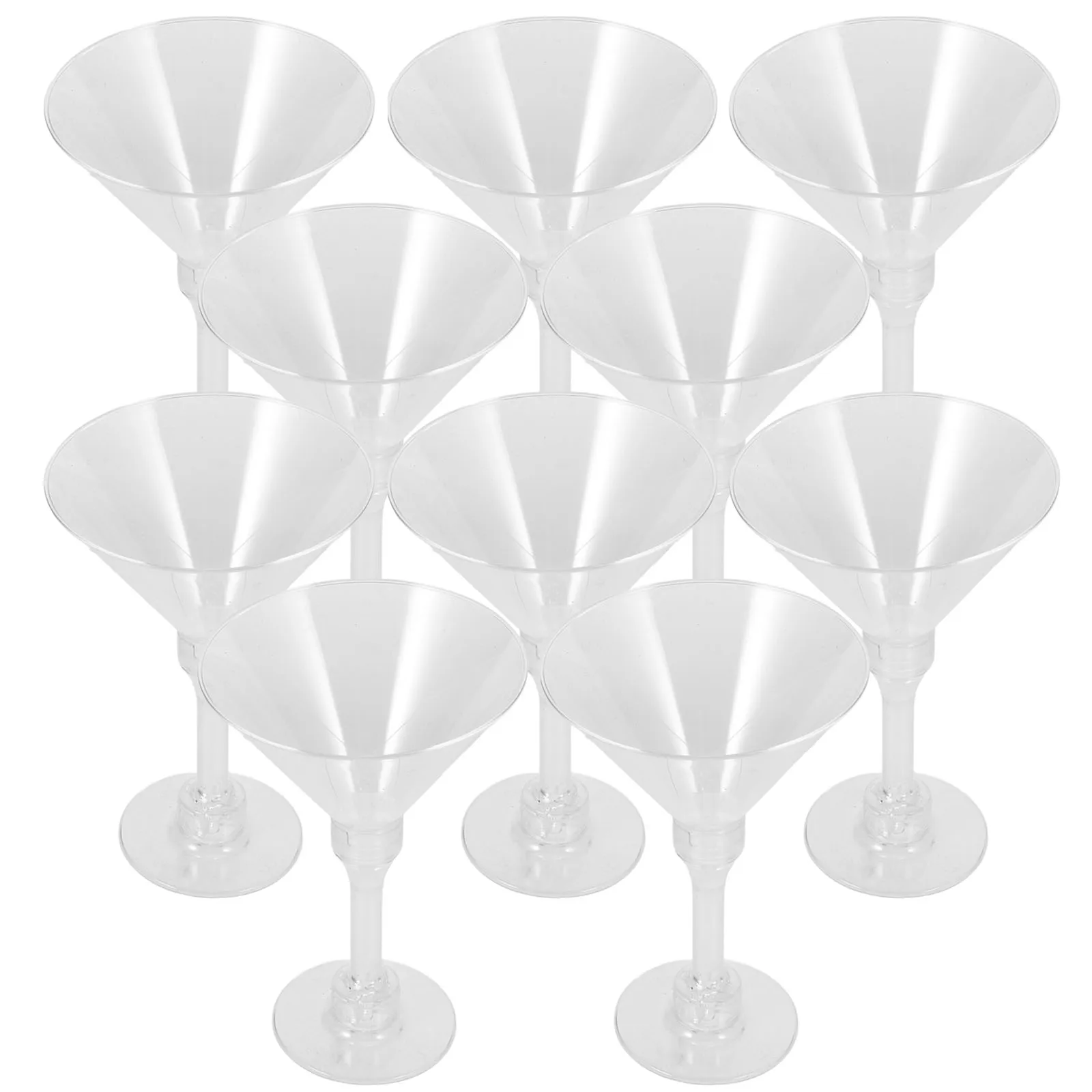 10 Buah Gelas Highball 150ML Gelas Plastik Bening Gelas Tangkai Pesta Koktail Rumah Pernikahan Perlengkapan Minum Dapat Digunakan Kembali