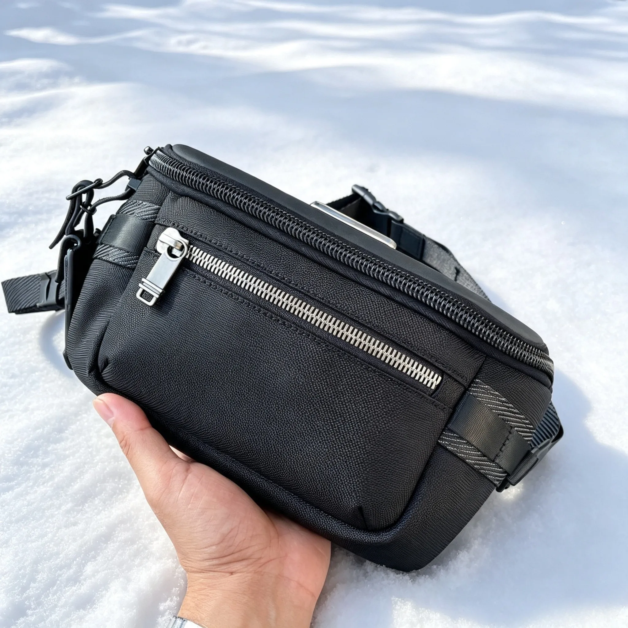 New Men Ballistic Nylon Chest Sling Bag, Business Casual Convertible Waist Pack Crossbody Shoulder Bag for Daily Commute view 4
