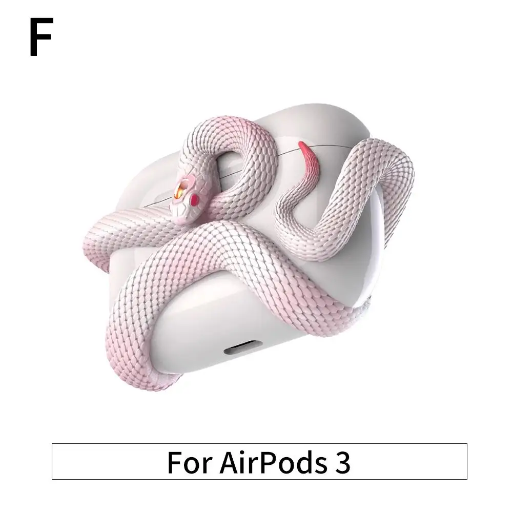 Snake-shaped Protective Case For AirPods Pro 2/3/Pro Anti-drop And Scratch-resistant Handmade Resin Personalized Protective S8S2