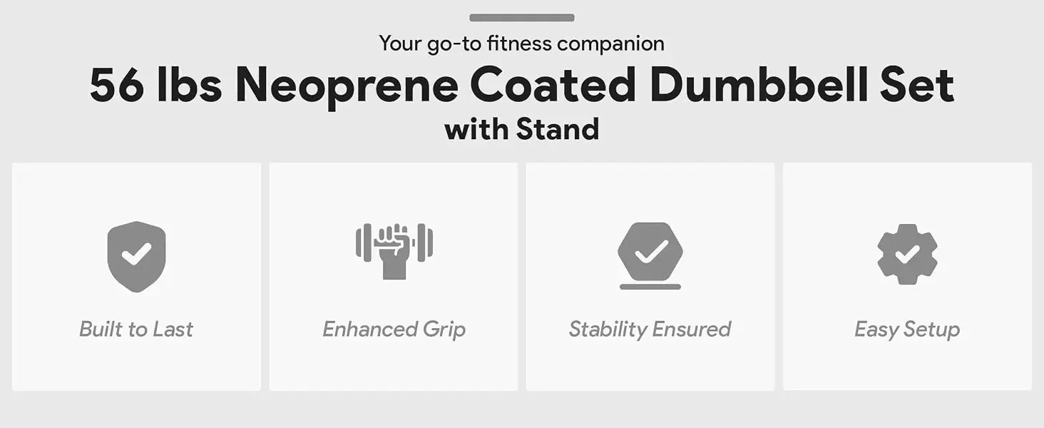 BalanceFrom Fitness 2, 3, 5, 8 & 10 Pound Neoprene Coated Dumbbell Set with Rack