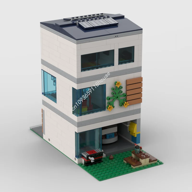 605pcs MOC Modern Family House Modular Modulared Model Building Christmas Gift Blocks Assemble DIY Education Brick Toys Kids