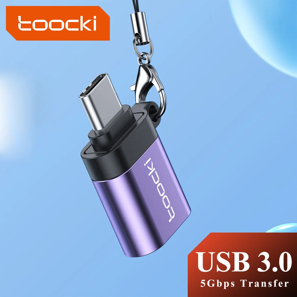 Toocki OTG Adapter USB 3.0 Type C Adapter Male To Micro USB Female Converter For Macbook iPad Huawei Xiaomi POCO Samsung S21