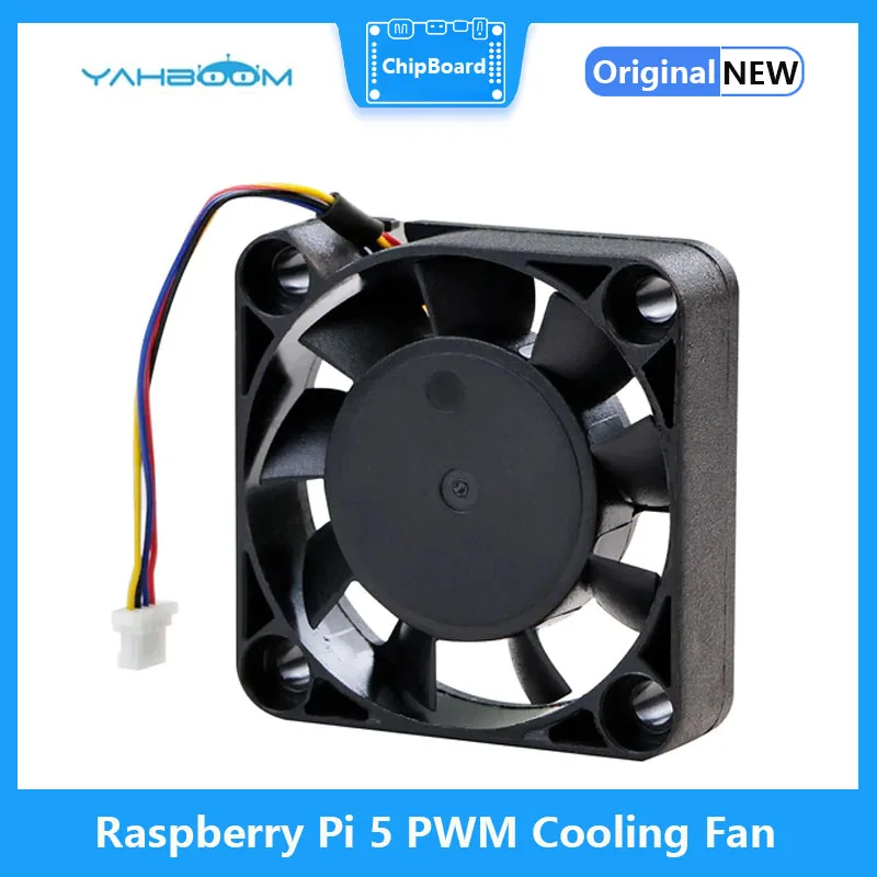 Raspberry Pi 5th Generation Pi5 PWM Cooling Fan Speed Regulation Cooling Large Size DIY Shell Silent Four-pin JST