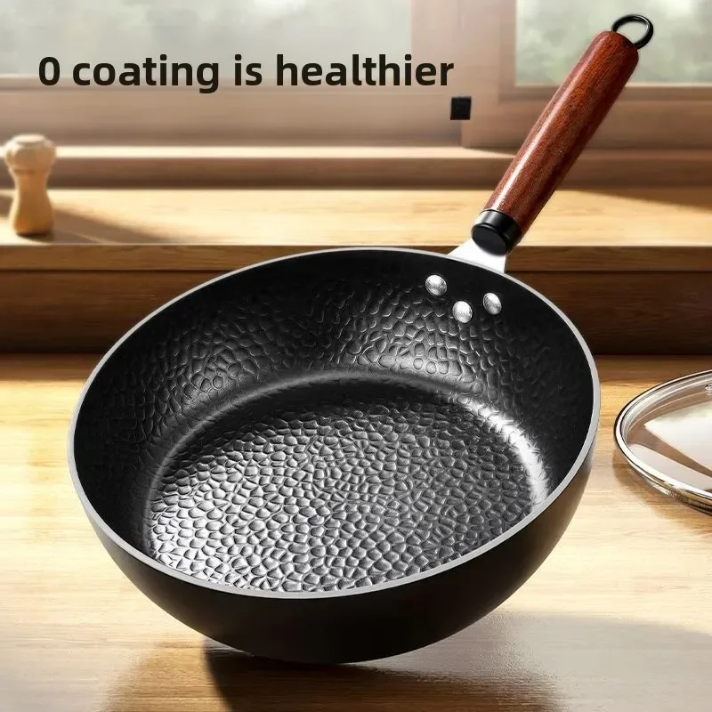 

Handmade Cast Iron Frying Pan 28cm Wok Steak Non-stick Pan Pancake Egg Pan Gas Stove Induction Cooker Kitchen Frying