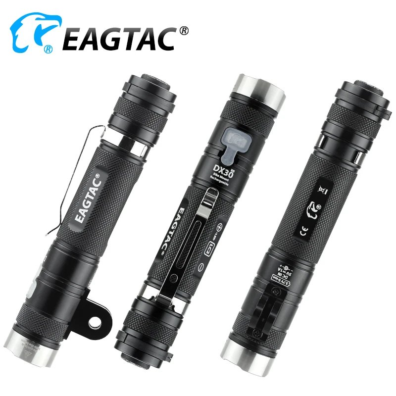 EAGTAC DX30LC2-BR ضوء الدراجة القابلة لإعادة الشحن مصباح ليد جيب الشعلة التكتيكية كري XPL HI 1160 لومينز 18650 بطارية متضمنة ستروب