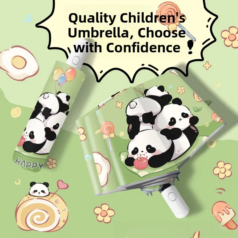 

Children's Safety Anti- Automatic Umbrella Boys Girls School Specialty Lightweight Foldable Sunny Rain Two-Way Umbrella