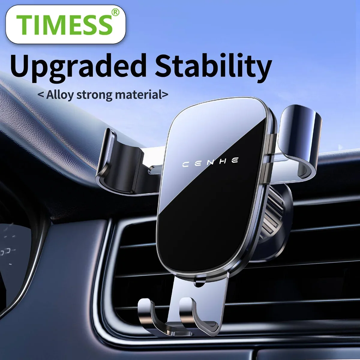 TIMESS Car Holder Mount Upgrade Auto Locking Universal Phone Stand Holder with Hook Clip for Car Air Vent for iPhone Samsung