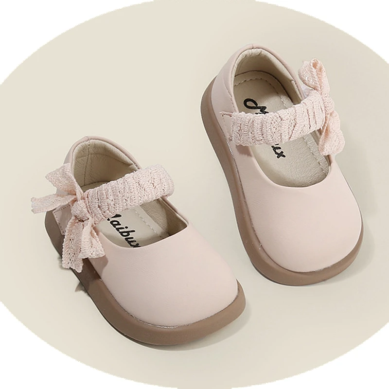 

2025 Cute Baby Birthday Shoes Soft Simple Spring Microfiber Leather Shoes For Toddler Girls Little Princess Outside Walkers