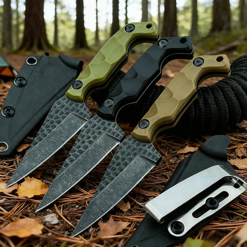 

Portable Camping Knives Wilderness Adventure Climbing Multitools 8Cr13Mov Blade Utility Outdoor Fixed Knife Nylon Fiber Handle