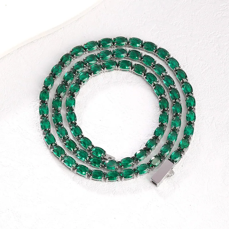 

Hip Hop 5A+ CZ Stone Paved Bling Iced Out Stainless steel Tennis Link Chain Necklaces for Men Women Unisex Rapper Jewelry