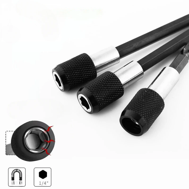 Imagem -02 - Quick Hex Shank Release Chave de Fenda Elétrica Magnética Suporte de Extensão Bit 60 mm 100 mm 150 mm 1pc Pcs Pcs