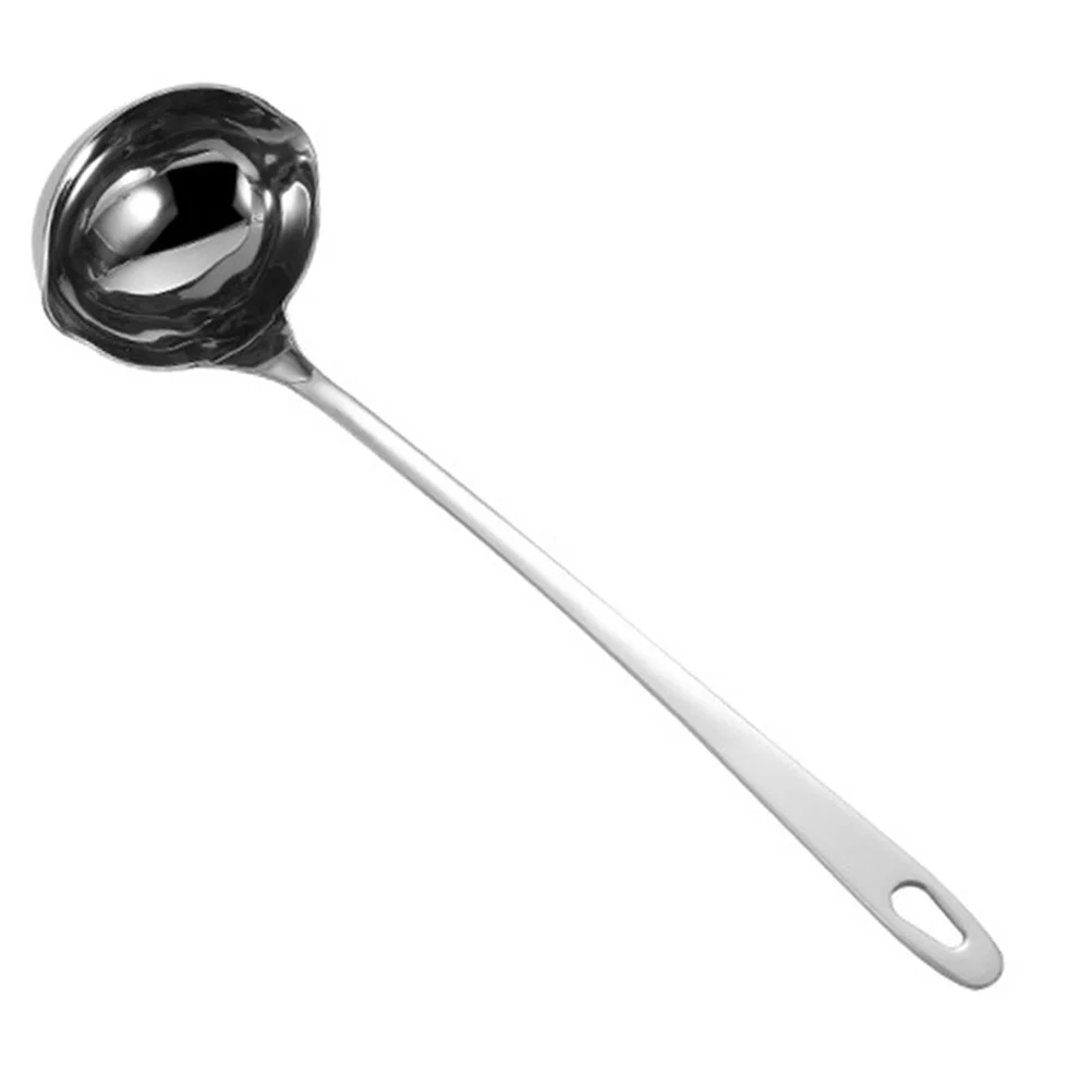 

Strainer Spoon with Spout Stainless Steel Soup Ladle Household Metal Silver Deep Multipurpose Water