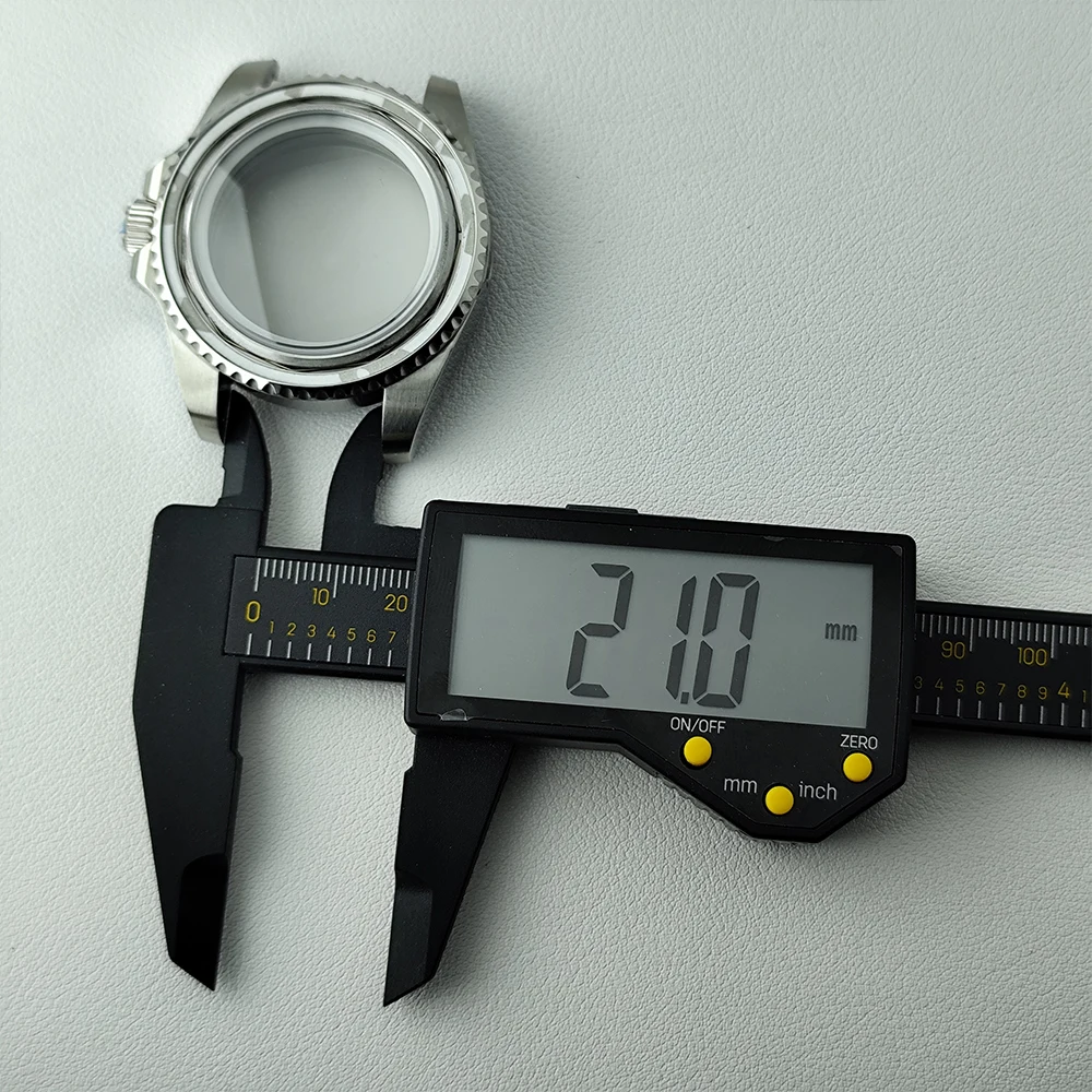Uhrenteil für Herren 43mm Uhrengehäuse Passend für NH35 NH36 Uhrwerk Uhrenzubehör NH35 Gehäuse Saphirglas 21mm Uhrenarmband – Detail 6