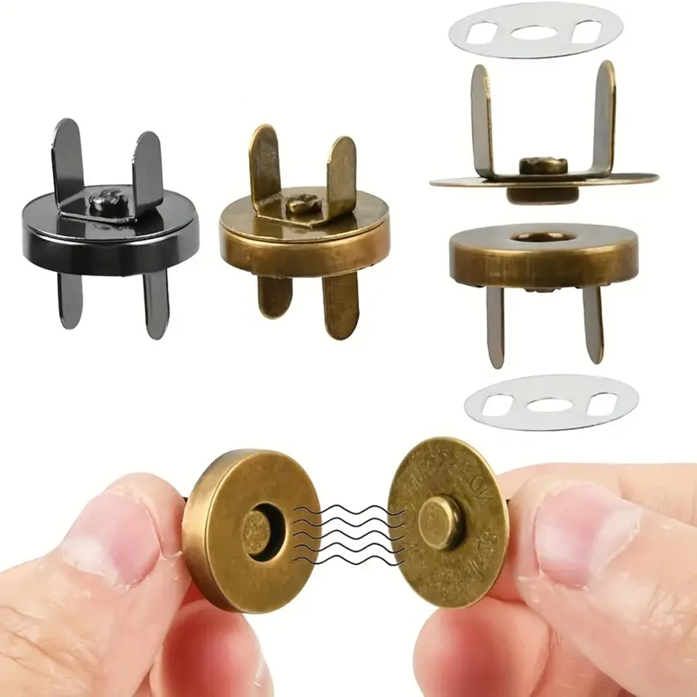 10 Pcs/Pack 14-18MM Magnetic Snap Fasteners Clasps Buttons Handbag Purse Wallet Craft Bags Parts Accessories