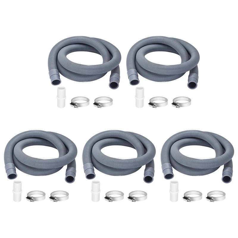 5X Drain Hose Extension For Washing Machines,2M Drain Hose Washing Machine Hose,Drain Hose Dishwasher Extension