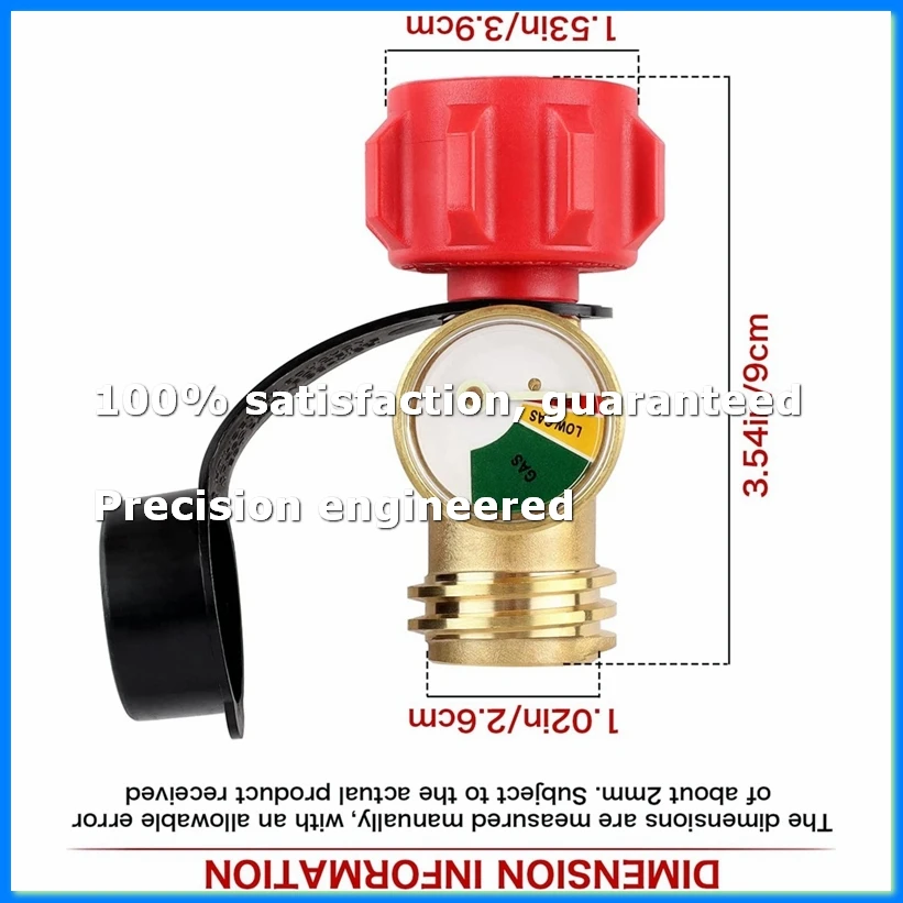 

Propane Tank Gauge Level Indicator Leak Detector Gas Pressure Meter, Universal for Gas Grill, Lantern, Heater-A07G