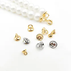 4.5/6MM Brass Beads Caps Tips Double Hole Pearl Bracelet Ends Connector With Loop Jewelry End Caps Jewelry  Making Accessories