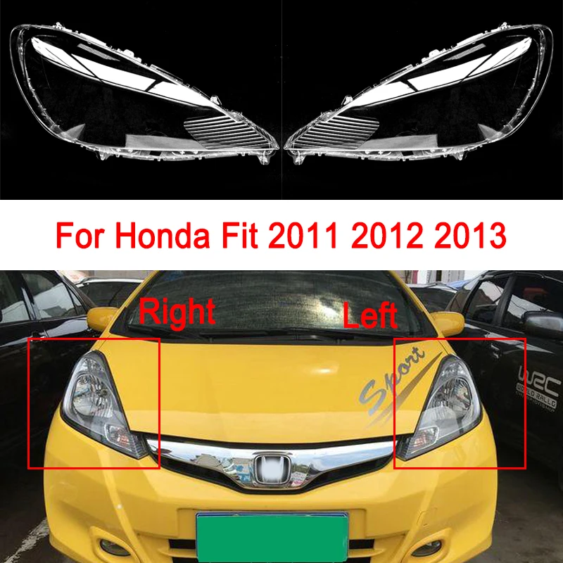 Dla Honda Fit Jazz Hatchback 2011 2012 2013 osłona przedniego reflektora obiektyw reflektor Shell wymień oryginalny klosz pleksi