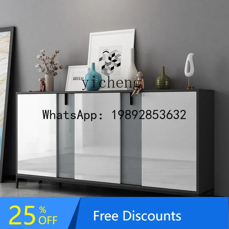 

LYY Light Luxury Ultra-Thin Narrow Living Room Storage Wall Modern Minimalist Tea Storage Cabinet Home Kitchen Side Cabinet