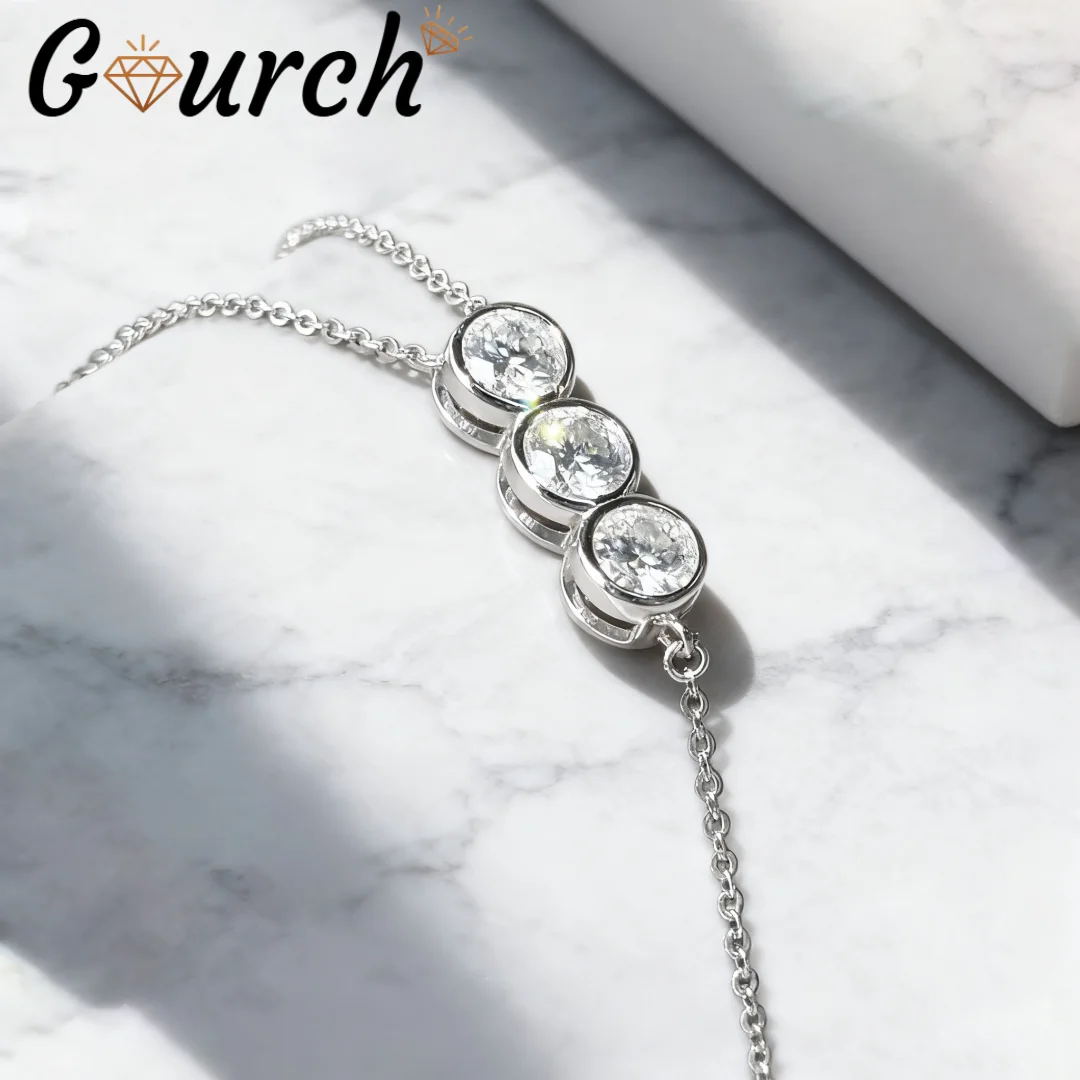 

Ожерелье с подвеской из муассанита Gourch 0,1/0,5 карата D цвета с цепочкой из стерлингового серебра 925 пробы для женщин, изысканные подарки, ювелирные изделия