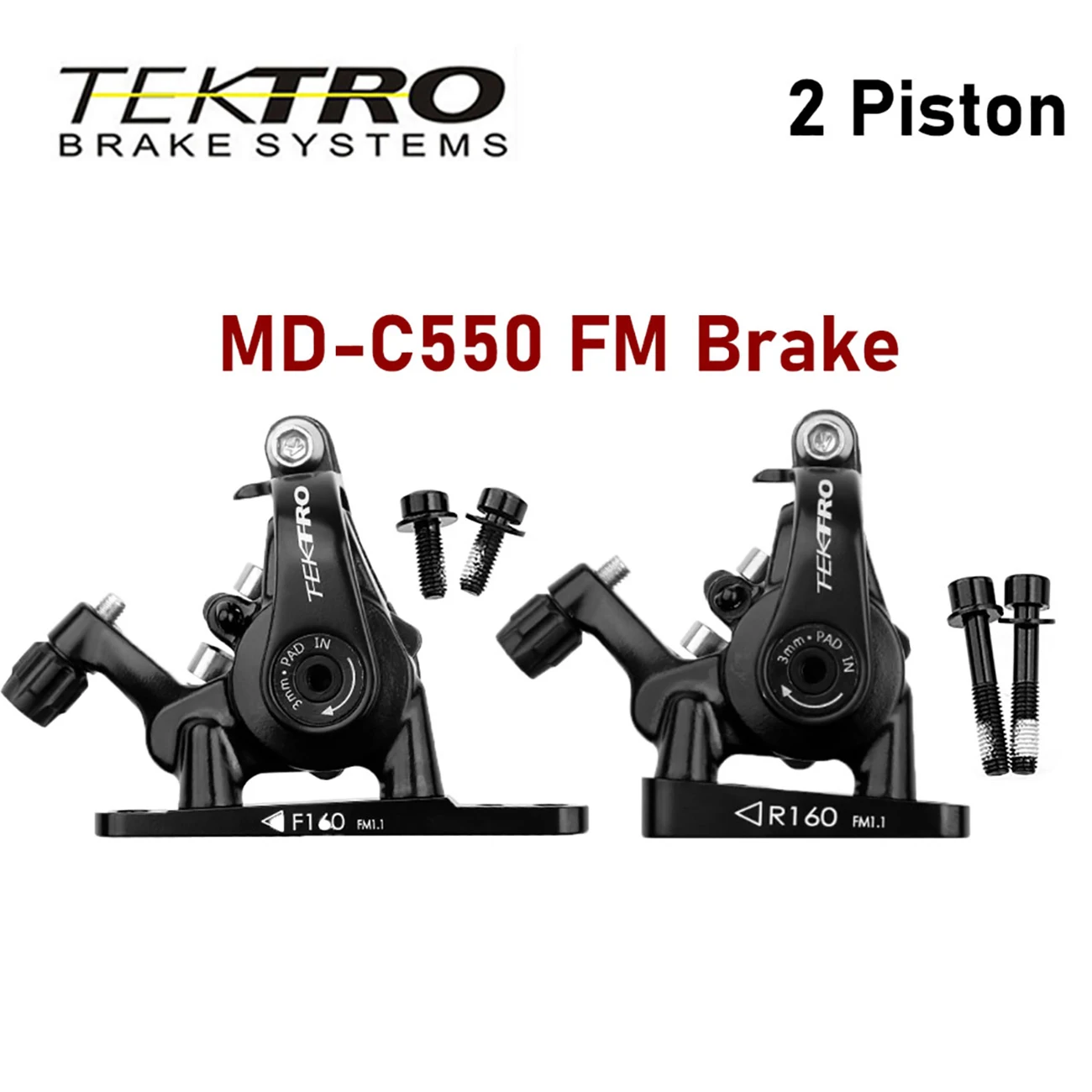 Tektro Road Bike Disc Brakes MDC550 Bilateral Mechanical Cable Pull Front and Rear Disc Brakes Bicycle Caliper Conversion kits