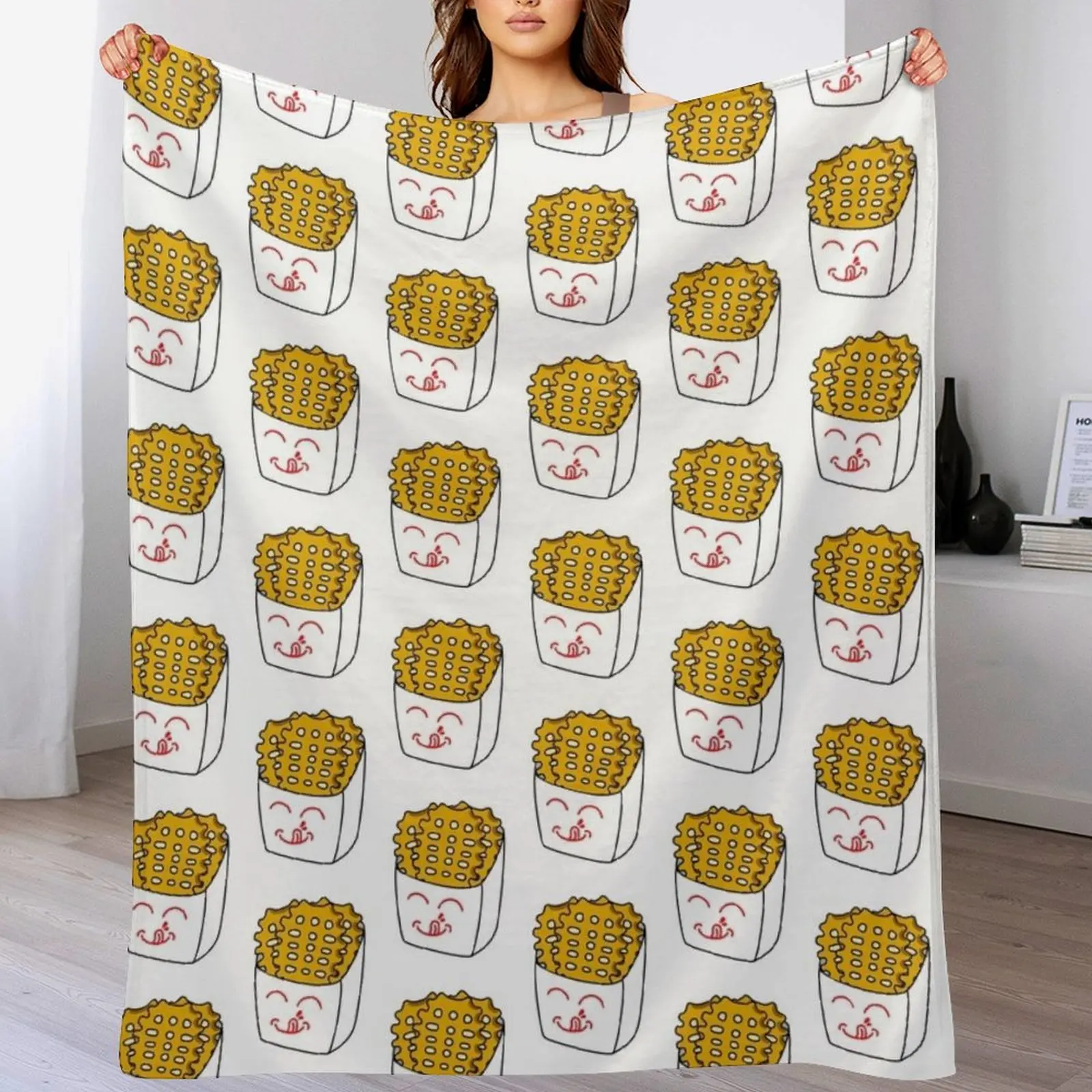 Waffle Fries Throw Blanket