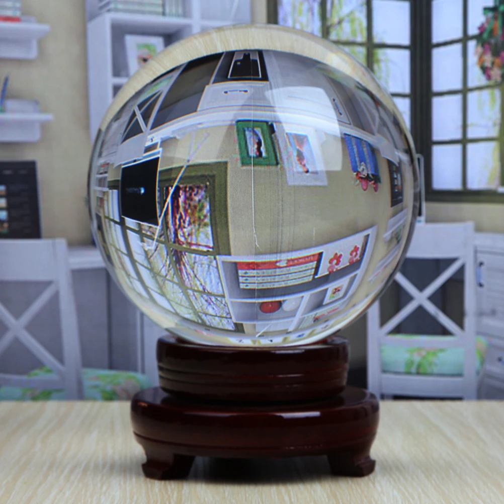 

Ball Glass Ball Solid Decoration Feng Shui Bamboo Stand Prop DIY Solid Sphere Crystal Sphere Festival Accessories