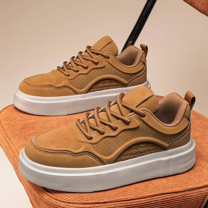 

Осенняя дышащая обувь 2025 года — новые белые кроссовки для повседневной носки, противоскользящая, универсальная мужская обувь на платформе