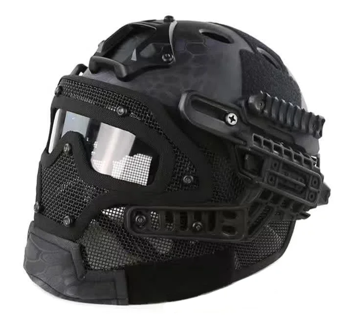 Outdoor Training Protection Breathable Mesh Sport Fast Helmet CS Game Full Face Mask ACU BOA Digital Tactical Helmet