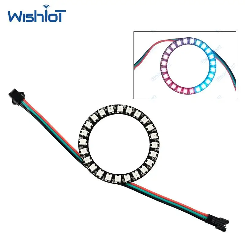 Smart WS2812B 24LED Ring Light DC5V Addressable RGB Programmable Circle LED for DIY Electronics