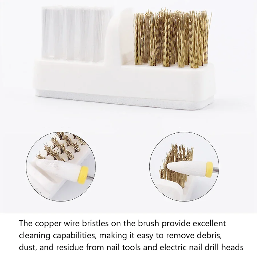 Cepillo de limpieza de alambre de cobre para taladros eléctricos de uñas, cepillo para pulir el polvo, herramientas para uñas