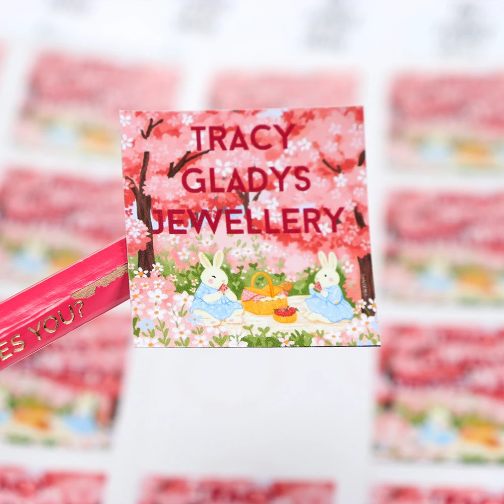 Personalize Logo Custom Self-adhesive Sticker For Jewelry Making Small Business Gift Decoration Sealed Label Tag DIY Accessories
