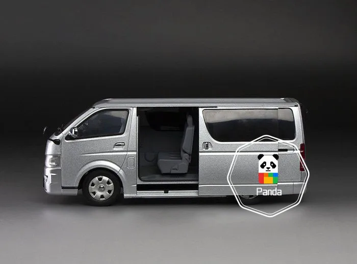 Sunstar 1/24 Alloy Car Model toyot HIACE H200 Van Business Car Silver and White 51011 Ornament Collectible Home