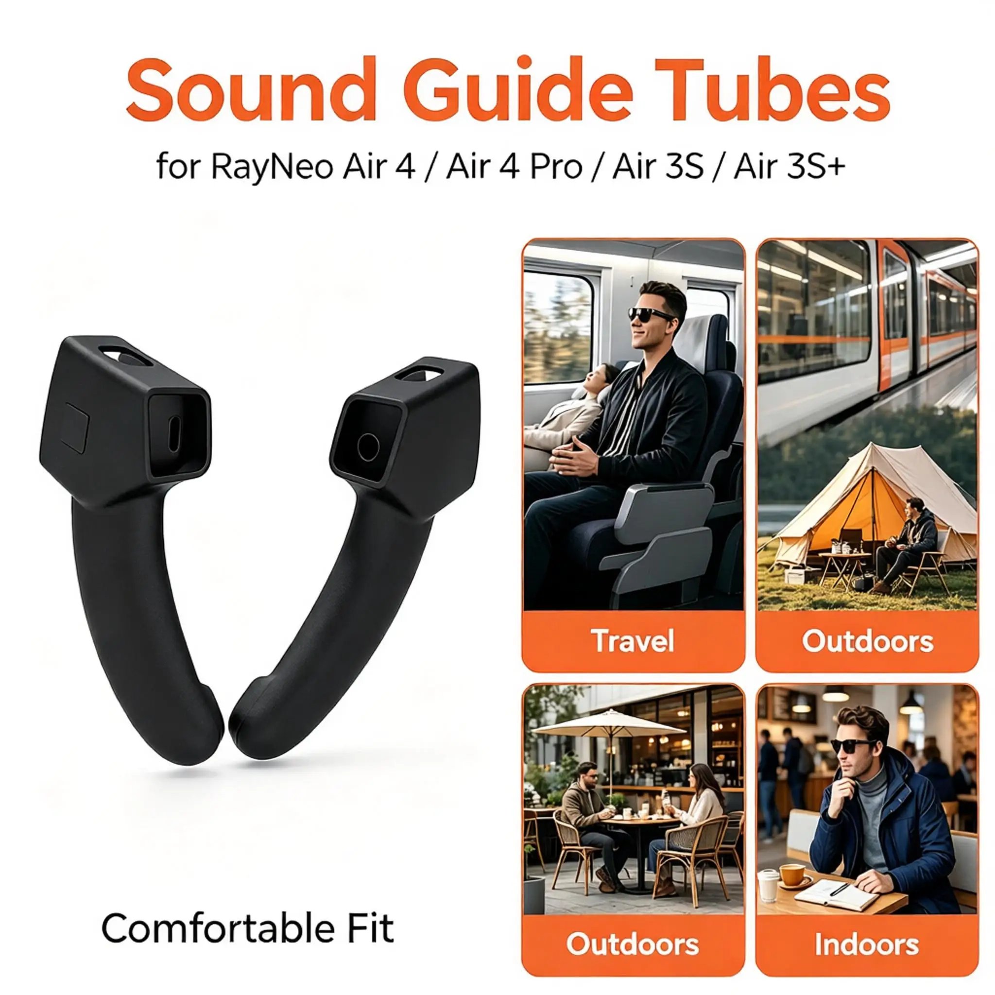 Schallführungsrohre für RayNeo Air 4/Air 4Pro/Air 3S/Air 3S Pro Leichte, weiche Smart-Brillen Audio-Zubehör Schallführungsrohr