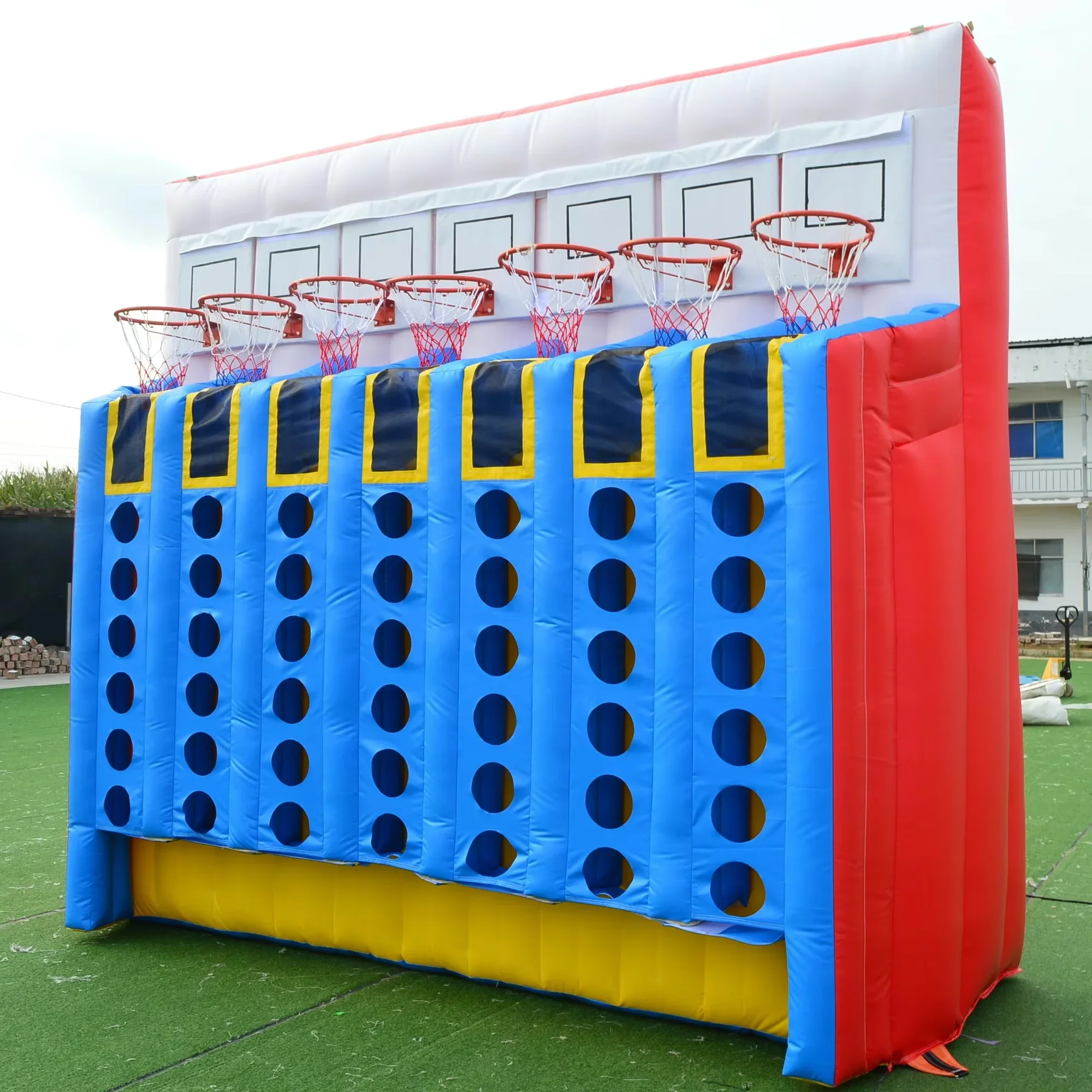 New Design Inflatable Basketball Connect 4 Pole Game Team Building Party