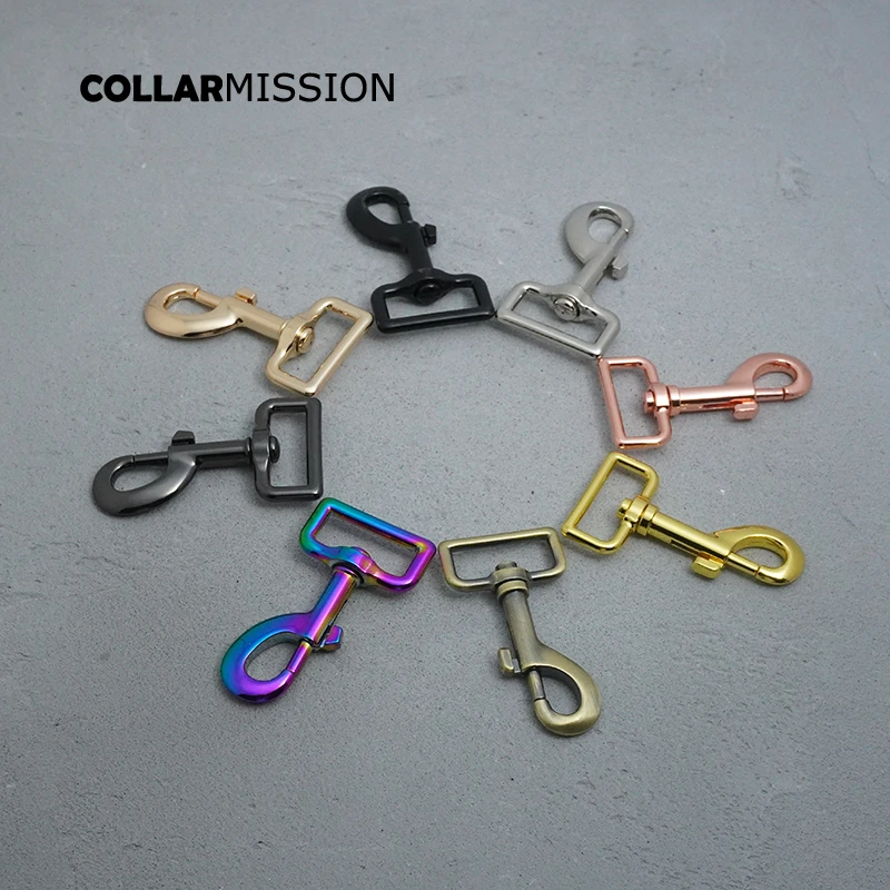 1PC 30mm Rotatable Metal Plating Hook Buckle Hardware in Optional Colors for DIY Dog Collar And Backpack Strap