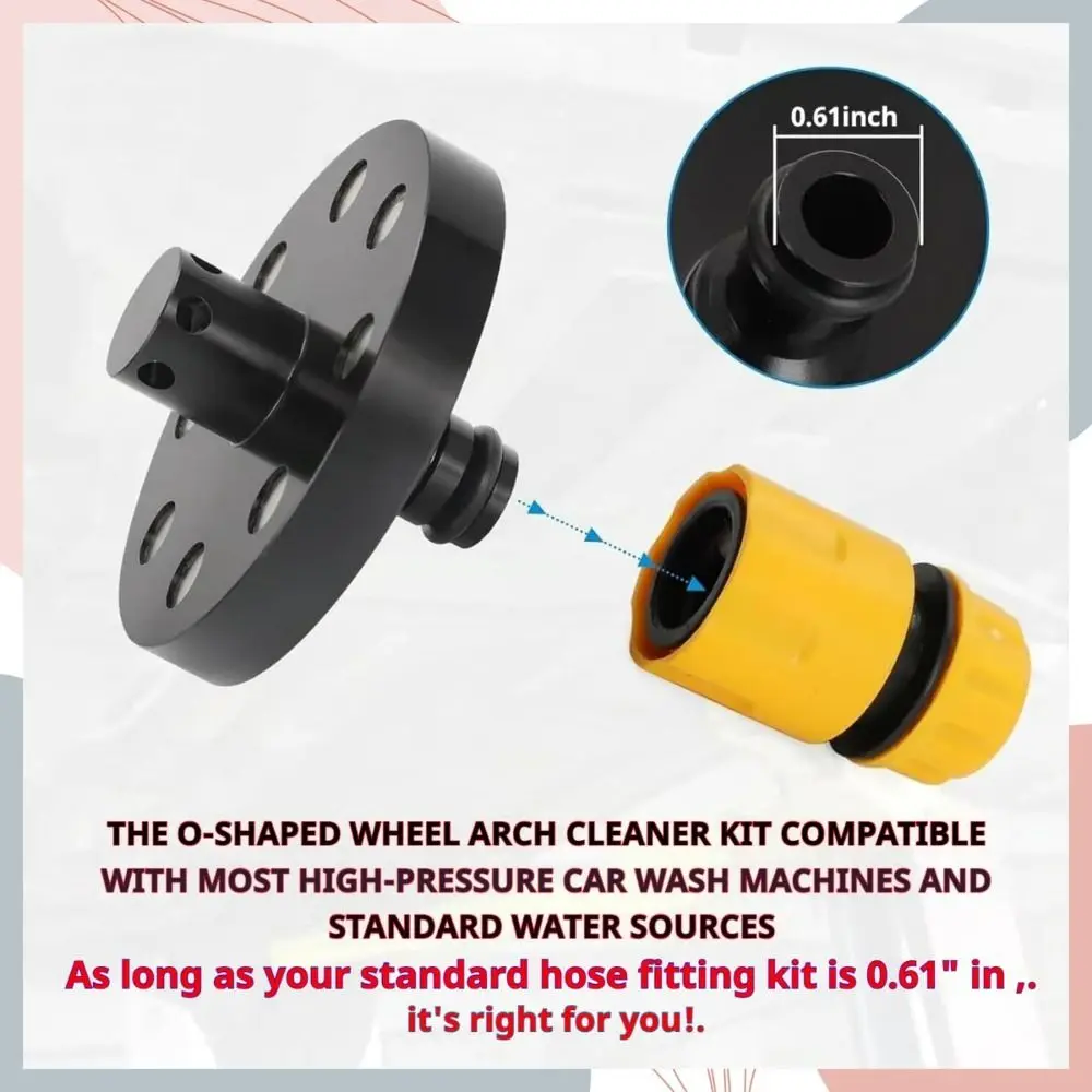 طقم تنظيف الهيكل المغناطيسي على شكل حرف O مع اقتران سريع 6 منافذ مياه تنظيف هيكل السيارة #5