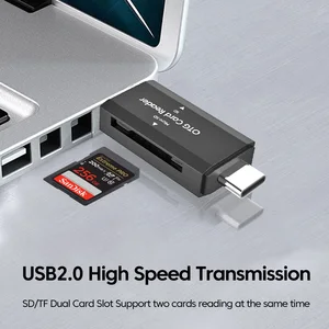 タイプC SD TFカードリーダー2 in 1 USB 2.0カードリーダーPCラップトップアクセサリー高速スマートメモリカードリーダーSDカードアダプター 10ベストセールスUSB 2IN1 -№9
