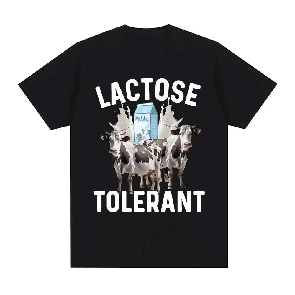 تي شيرت أسود بنمط حظر اللاكتوز رمز نمط حياة صحي تصميم المشهد الدرامي مع أنماط متعددة #1